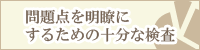 問題点を明瞭にするための十分な検査